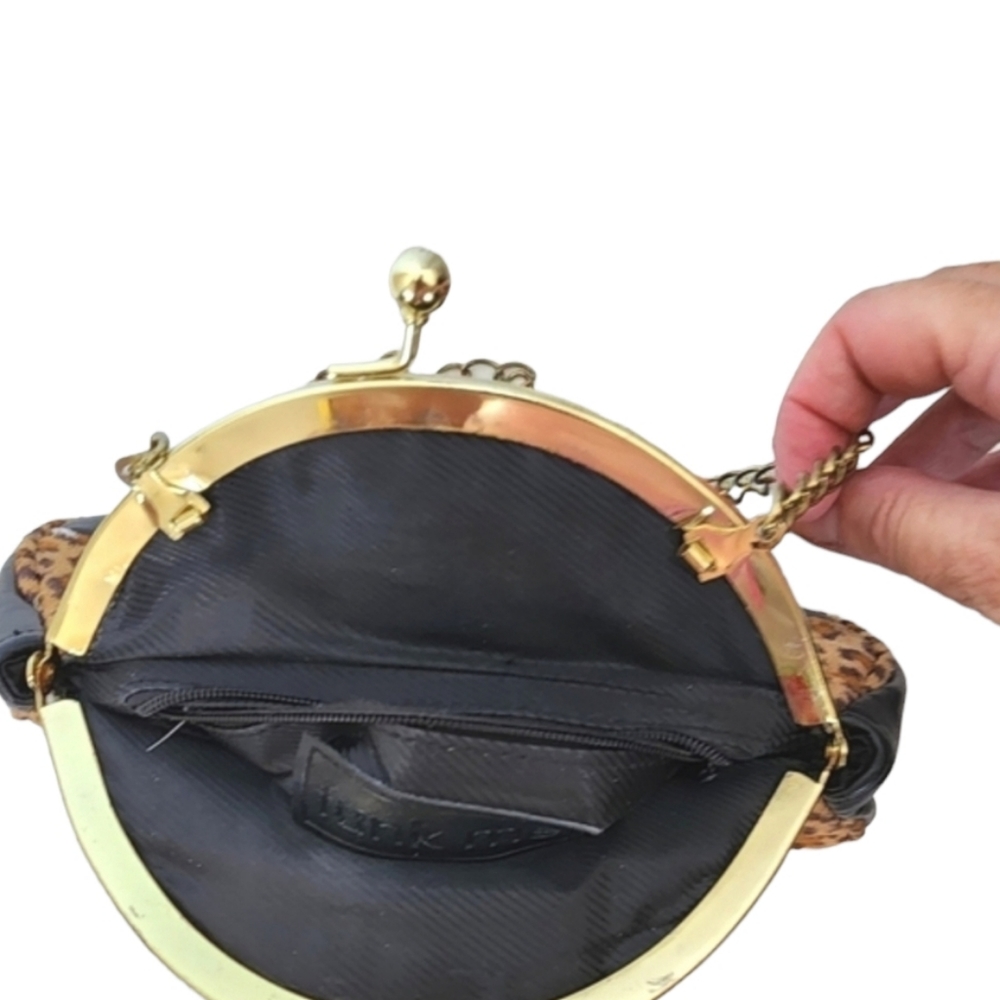 Unique bag leopard patterned tall clutch with snake ornament from Funk Me - Picture 10 of 10
